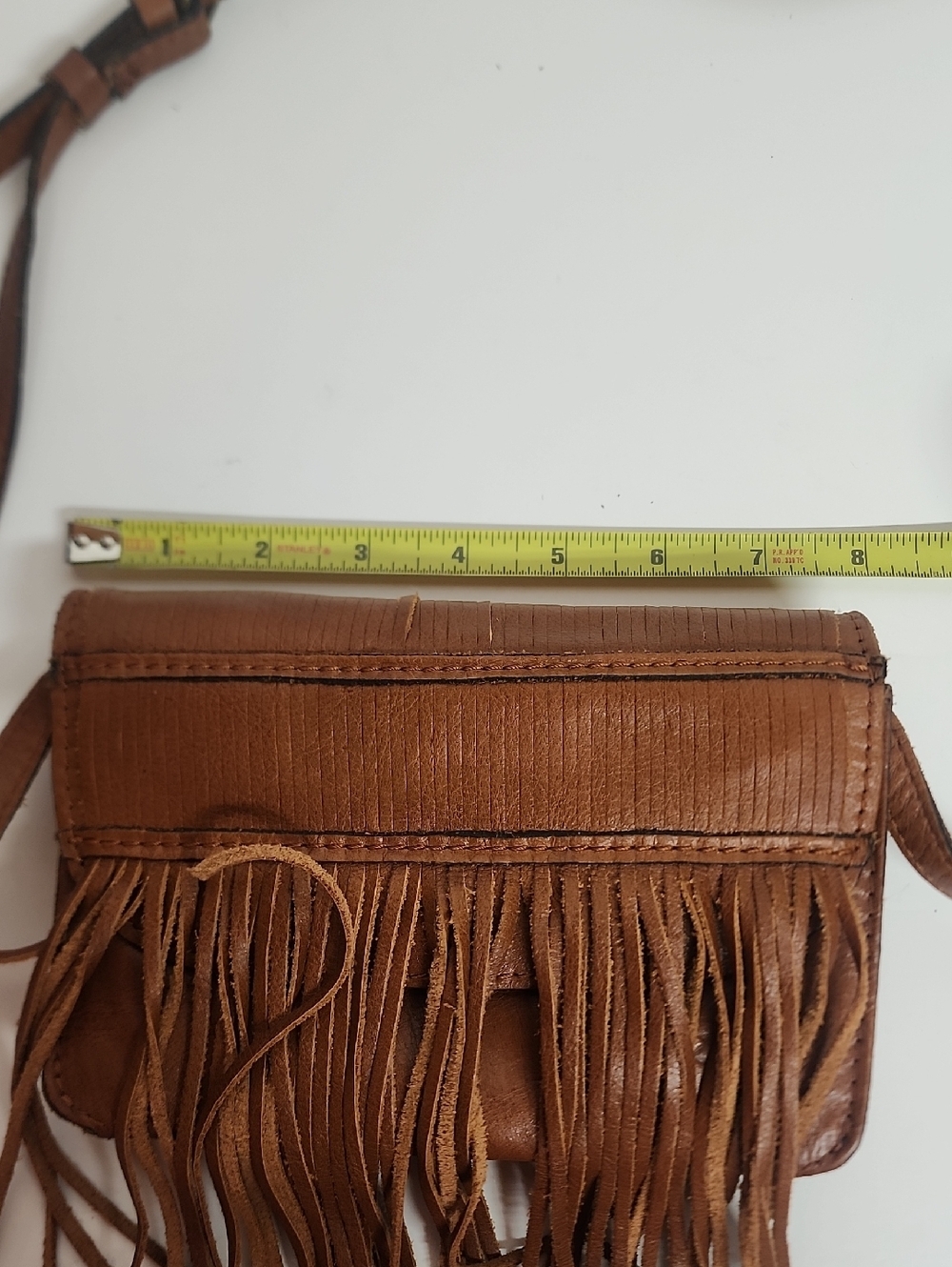 Patricia Nash Small Brown Leather Fringe Crossbody Saddlebag Fits Essentials WOW - Picture 10 of 11